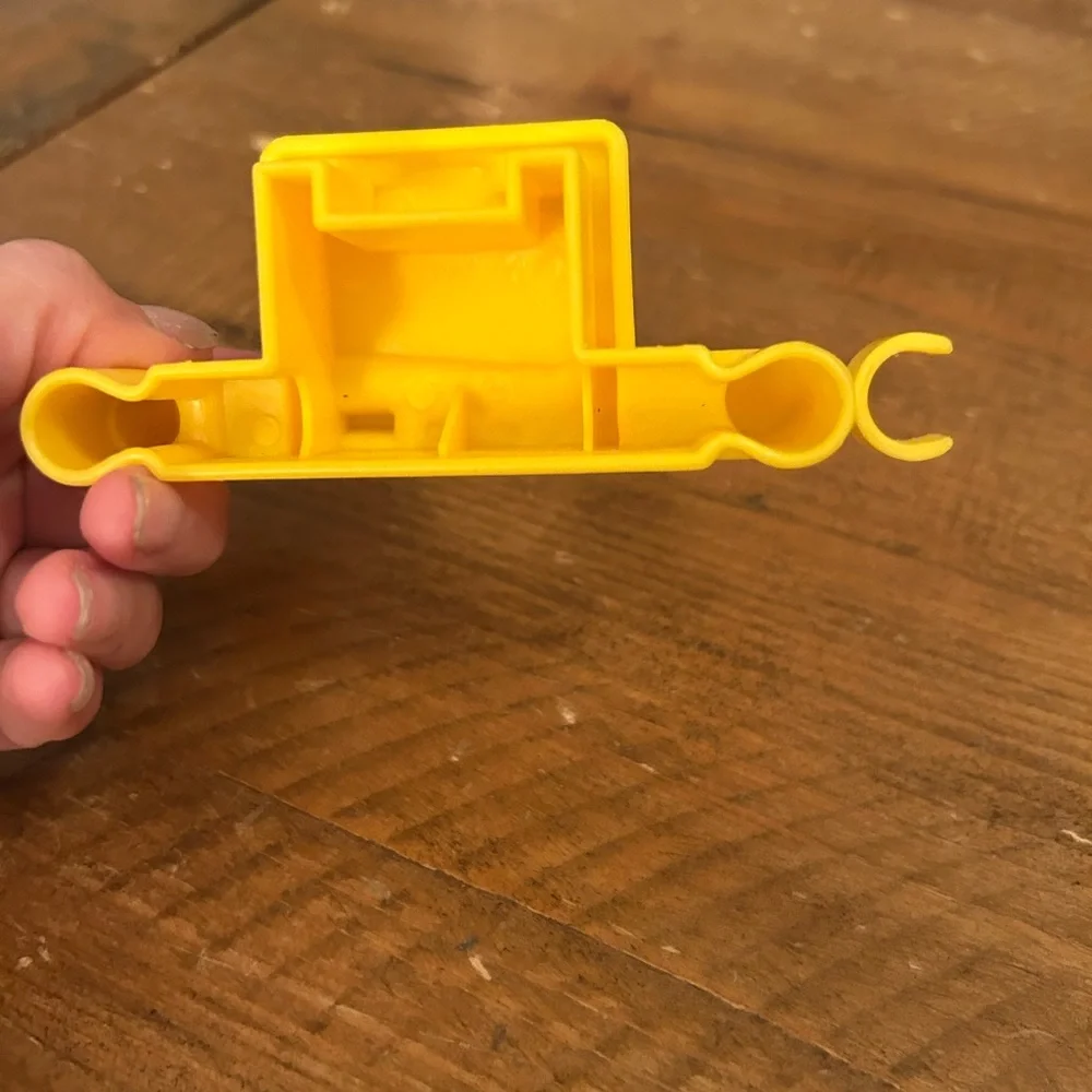 Fisher Price Little People Yellow Construction Desk Fence Piece as is